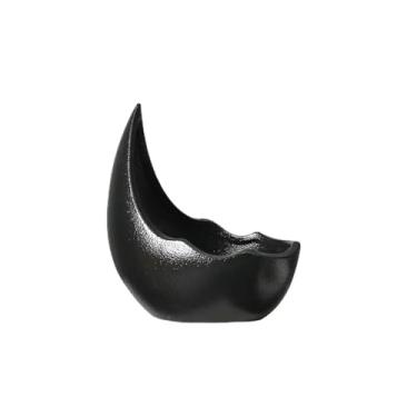 Imagem de Vaso de flores de cerâmica, vaso de plantas verdes, suculentas, cacto, bonsai, recipiente de flores, decoração de casa (preto)