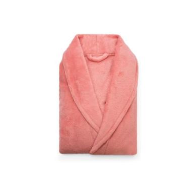 Imagem de Roupão Plush Microfibra Adulto Extra Macio Unissex Tamanho Único - Confortável para Dormir e Relaxar em Casa (CORAL)