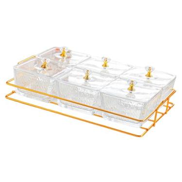 Imagem de Generic Bandeja divisória para servir, recipiente para armazenamento, caixa para guardar alimentos, recipientes, prato para doces e nozes, bandeja para servir, Transparente