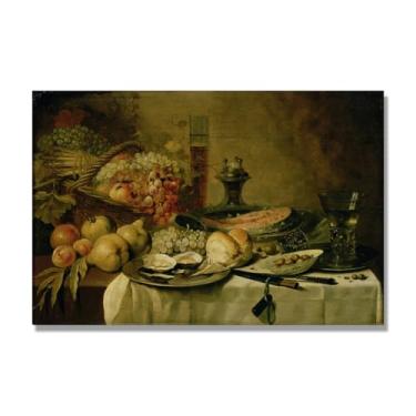 Imagem de NHLDZYH Vintage Fruta Ainda Vida Tela Retro Frutas Motivo Estilo Country Decoração de Parede para Cozinha e Sala de Jantar. C33. 60 x 90 cm. Apenas Tela