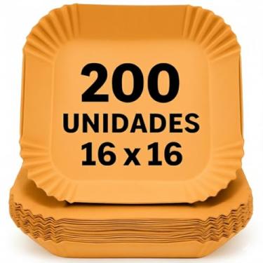 Imagem de Kit 200 Formas Quadrada De Airfryer Descartável Antiaderente De Papel Cozinha 16x16x4,5cm