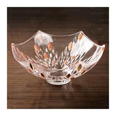 Imagem de Tigela de frutas doméstica prato de frutas grande vidro espesso hexagonal tigela de frutas criativa grande capacidade prato de lanche decorativo prato de cesta de frutas