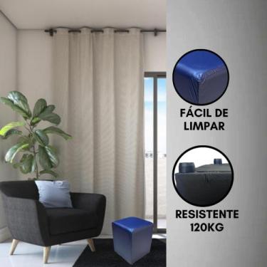 Imagem de Puff Pufe Banqueta Casa Cozinha Chamativo Sala Quarto - Realizar, Azul