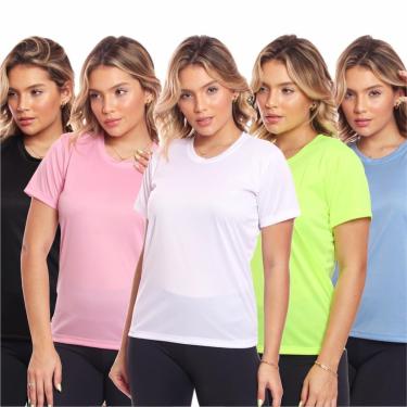 Imagem de Kit 5 Camisas Academia Esportiva Com Proteção Uv Feminina-Feminino