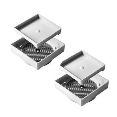 Imagem de 2 Ralos Oculto 15X15 Invisível Seca Piso Porcelanato Pvc