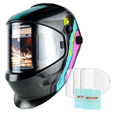 Imagem de TRQWH Capacete De Soldagem Com Escurecimento Automático, Visão Ampla, Cores Reais, Capuz Energia Solar, 4 Sensores Arco, Ampla Faixa Sombra Ajustável, A 5-8/9-13, Máscara Soldador Para Tig-Mig (Trq-