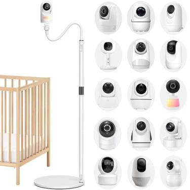 Imagem de Suporte para monitor de bebê, compatível com câmeras VTech/HelloBaby Momco/Nanit Pro/Blemil/iFamily/Leapfrog, altura ajustável e base estável, suporte flexível para câmeras para bebês