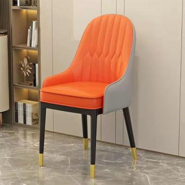 Imagem de Conjunto de 4 cadeiras de jantar modernas de veludo de meados do século com pernas de metal dourado, cadeiras de luxo estofadas de couro sintético para sala de jantar e sala de estar