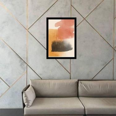 Imagem de Quadro Abstrato Marrom E Preto Ii 24X18 Com Vidro - Preta