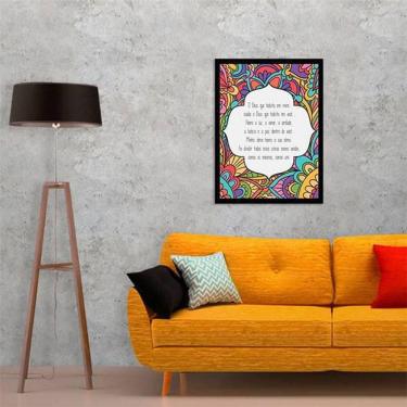Imagem de Quadro Decorativo O Deus Que Habita Em Mim Moldura Preta