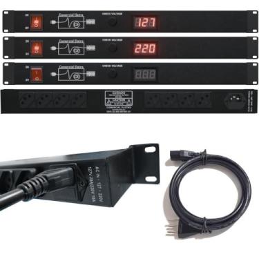 Imagem de Distribuidor de Tomadas Profissional RT8 VRM Padrão Rack Regua de AC -
