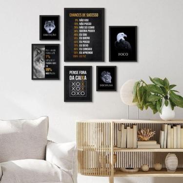 Imagem de Kit Quadros Motivacionais | Moldura Preta | Variadas Medidas
