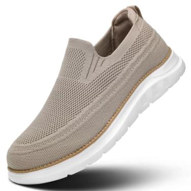 Imagem de Mocassim masculino de caminhada, casual, antiderrapante, confortável, leve, para dirigir, Z1-cáqui, 39