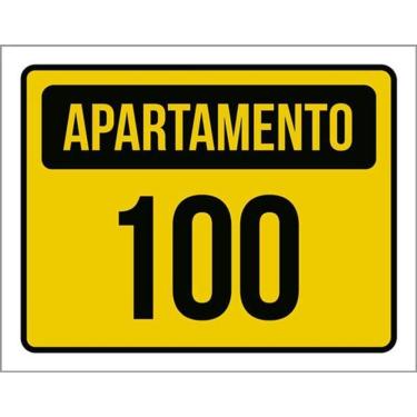 Imagem de Kit 3 Placas Apartamento 100 Amarela 36X46