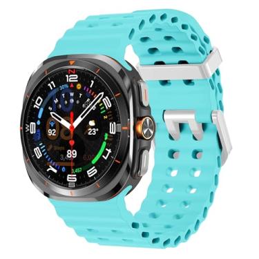 Imagem de Sodhad Pulseira de silicone macio compatível com Samsung Galaxy Watch 7 de 44 mm e 40 mm e pulseiras esportivas respiráveis para Galaxy Watch 7 6 5 4 de 44 mm e 40 mm / 6 Classic de 43 mm 47 mm / 5