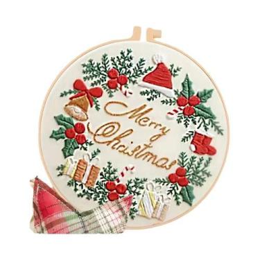 Imagem de Kit De Bordado DIY Para Guirlanda De Flores De Árvore De Natal, Com Te