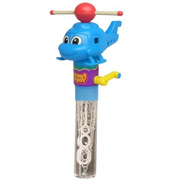 Imagem de Brinquedo Bolha De Sabão Infantil Bastão Helicóptero Colorido 25cm Com Hélice Giratória E Reservatório