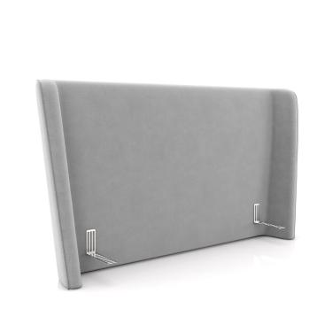 Imagem de Cabeceira Design para Cama King Torres Pés em Madeira Veludo Cinza G91 - Gran Belo