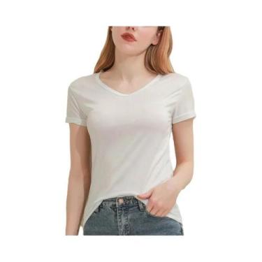 Imagem de Blusas Casuais Femininas De Manga Curta Com Gola Redonda 2025 Verão Em