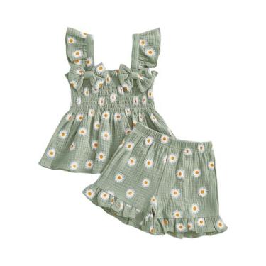 Imagem de Conjunto De Roupas De Praia Para Meninas Com Estampa Floral De Verão, 