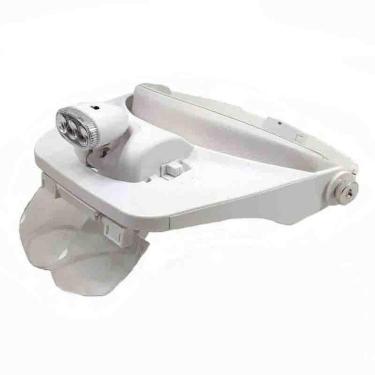Imagem de Lupa Profissional Mg81001e Branca Com Led E 4 Lentes