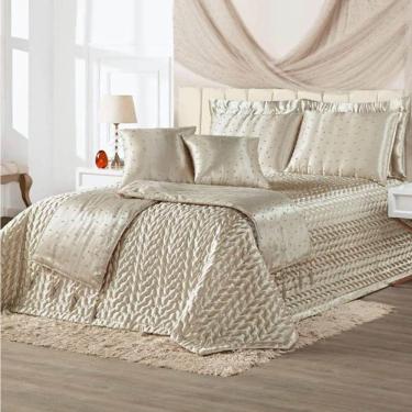 Imagem de Kit Cobre Leito King Pérola Com Almofadas E Xale 10 Peças - Bronze