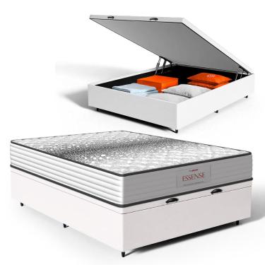 Imagem de Cama Box Baú com Colchão de Molas Ensacadas Double Face Essence Probel Casal 138cm
