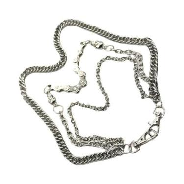 Imagem de Cinto De Corrente Prateado Estilo Punk Para Homens, Corrente Para Jean