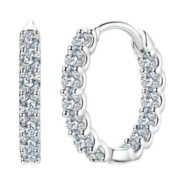 Imagem de Brincos De Argola Femininos Hipoalergênicos Em Prata Esterlina 925 Com