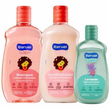 Imagem de Shampoo e Condicionador Baruel Baby Cabelos Cacheados + Colônia Toque 