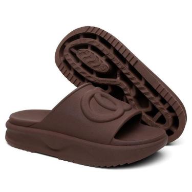 Imagem de Papete Feminino Slide Nuvem Confortável Leve Macia Marrom-Feminino