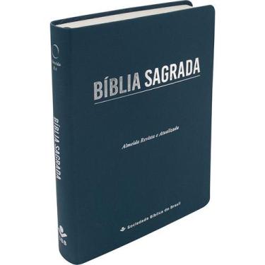 Imagem de Bíblia Sagrada - ARA - Linha Ouro - Letra Gigante - Azul - Sociedade B