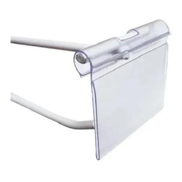Imagem de Porta etiqueta de Preço display PVC 7.5 x 5.5 cm - 50 Peças - gancho p