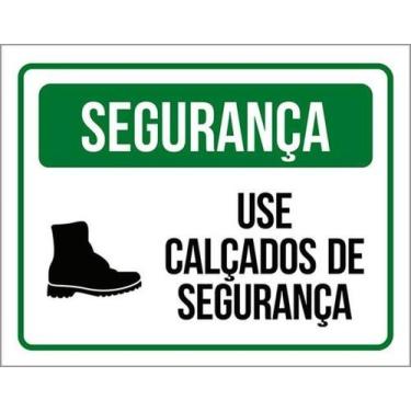 Imagem de Kit 5 Placas De Segurança Use Calçados De Segurança 27X35 - Sinalizo
