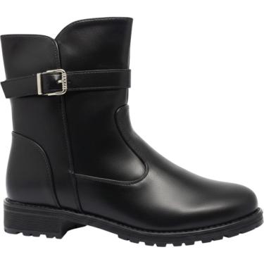 Imagem de Bota Feminina Casual Dia a Dia Passeio Trabalho Com Fívela e Zíper Cano Baixo Conforto Mooncity 72133