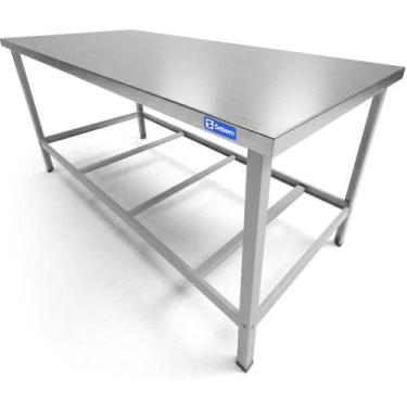 Imagem de Mesa De Inox Industrial Para Padaria Com Paneleiro Inferior 1,2 M Sebe