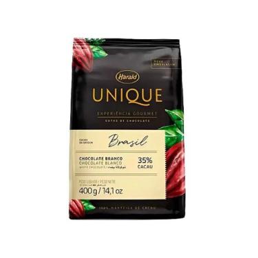 Imagem de Chocolate Branco 35% Cacau Brasil Gotas Unique Harald 400g