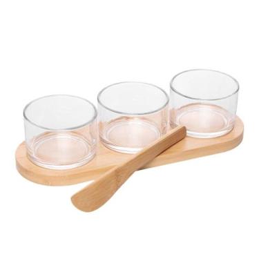 Imagem de 3 Petisqueiras Wolff Espátula e Bandeja Bambu Vidro