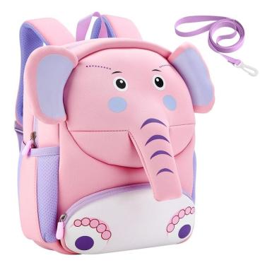Imagem de Mochila infantil dinossauro 3D Padgene com guia de segurança 30 cm