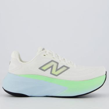 Imagem de Tênis New Balance Fresh Foam X More V6 Feminino Off White e Verde-Feminino
