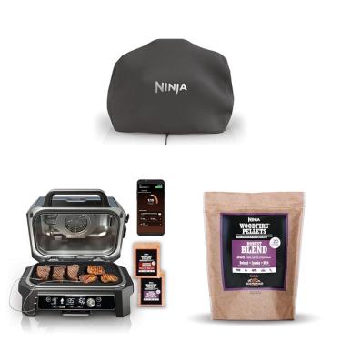 Imagem de Capa protetora Ninja Woodfire Premium XL preta para churrasqueiras OG800 OG900