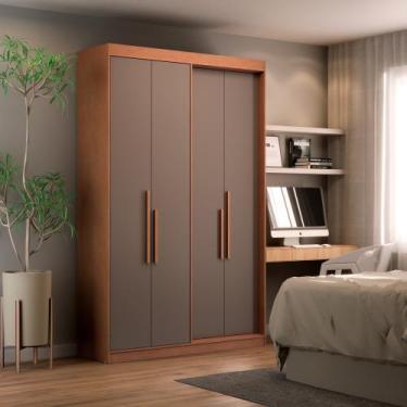 Imagem de Guarda Roupa Solteiro 4 Portas e 2 Gavetas 100% MDF Manila Carvalho Ve