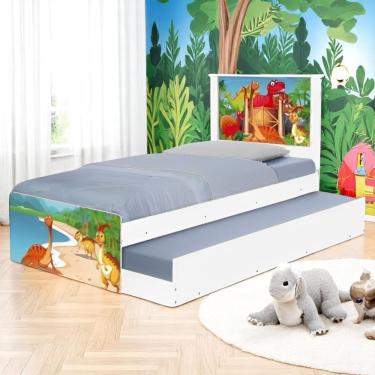 Imagem de Bi Cama Infantil Solteiro 195cm X 96cm Kmteb Aventura Dino