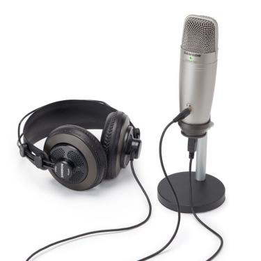 Imagem de Kit Podcast Com Mic C01upro E Headphone Sr850 Prata/preto
