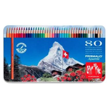 Imagem de Estojo com Lápis Caran Dache Prismalo Aquarelle Swiss Made 80 Cores - 