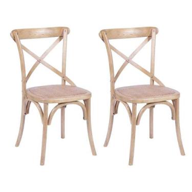 Imagem de Conjunto 2 Cadeiras Kat Rústica  Madeira - Abra Casa