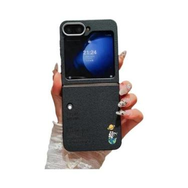 Imagem de Capa De Telefone Dobrável Em TPU Macio Com Textura De Couro À Prova De