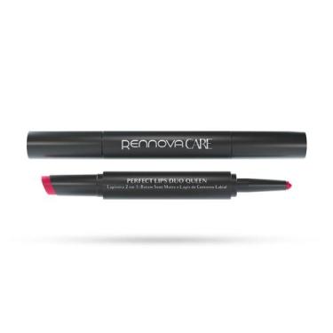 Imagem de Lapiseira Duo Queen Vermelho Batom Semi Matte e Lapis de Contorno Renn