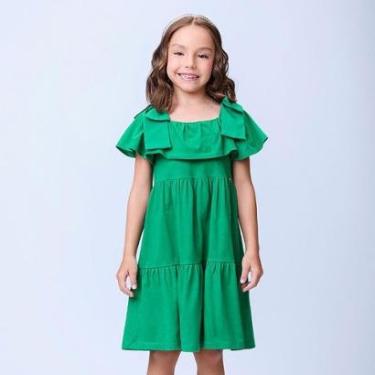 Imagem de Vestido Infantil Menina Verde com Babados Momi-Feminino