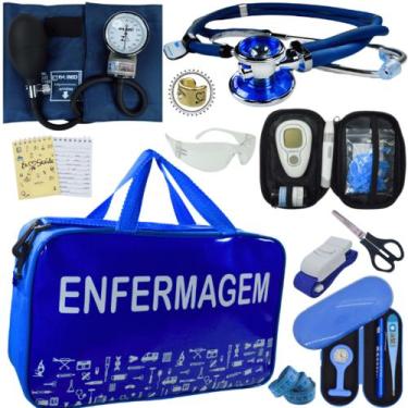 Imagem de Kit Enfermagem Cores Bolsa Top Premium + Medidor Glicose - Love Saude,